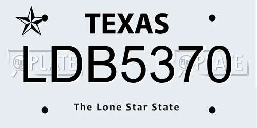 LDB5370 Texas License Plate