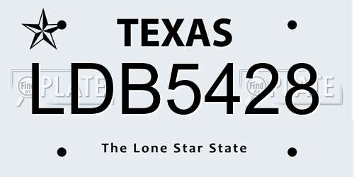 LDB5428 Texas License Plate