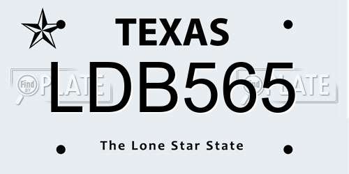 LDB565 Texas License Plate