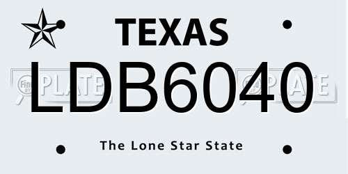 LDB6040 Texas License Plate