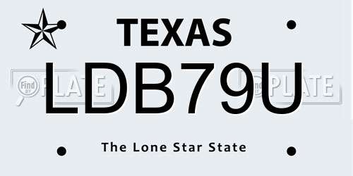 LDB79U Texas License Plate