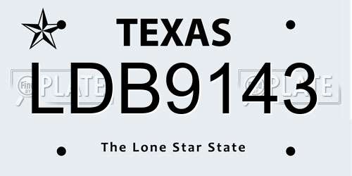 LDB9143 Texas License Plate