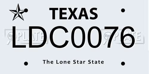 LDC0076 Texas License Plate