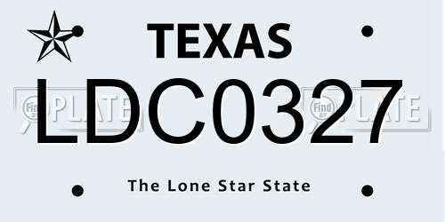 LDC0327 Texas License Plate