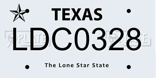 LDC0328 Texas License Plate