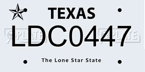 LDC0447 Texas License Plate
