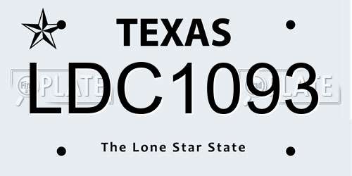LDC1093 Texas License Plate