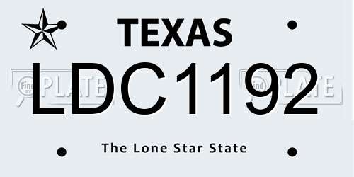 LDC1192 Texas License Plate