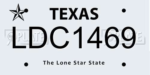 LDC1469 Texas License Plate