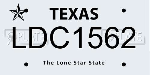 LDC1562 Texas License Plate