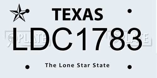 LDC1783 Texas License Plate