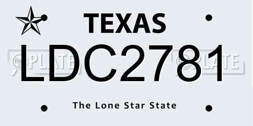 LDC2781 Texas License Plate