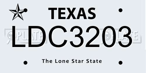 LDC3203 Texas License Plate