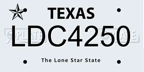 LDC4250 Texas License Plate