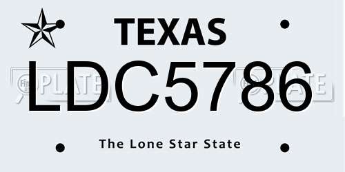 LDC5786 Texas License Plate