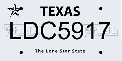 LDC5917 Texas License Plate