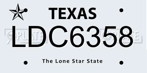LDC6358 Texas License Plate