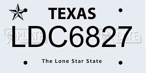 LDC6827 Texas License Plate
