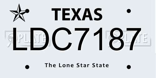 LDC7187 Texas License Plate