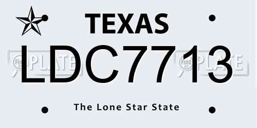 LDC7713 Texas License Plate