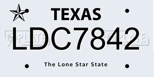 LDC7842 Texas License Plate