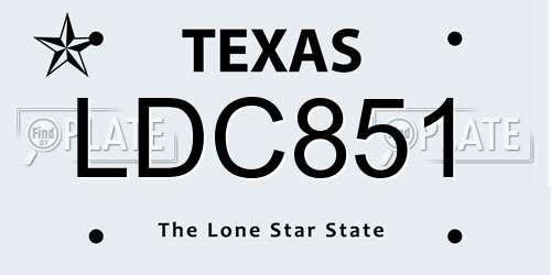 LDC851 Texas License Plate