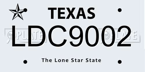 LDC9002 Texas License Plate