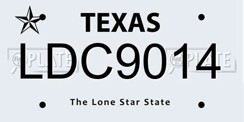 LDC9014 Texas License Plate