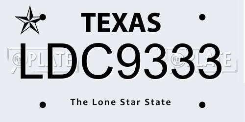 LDC9333 Texas License Plate