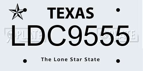 LDC9555 Texas License Plate