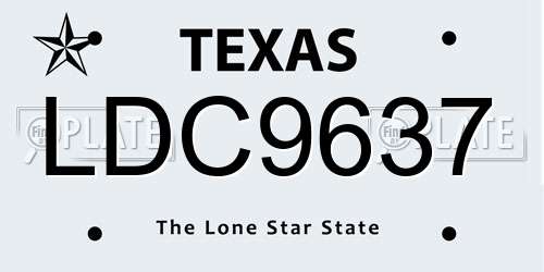 LDC9637 Texas License Plate