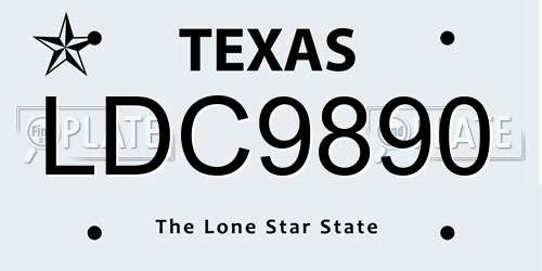 LDC9890 Texas License Plate