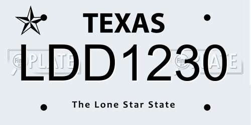 LDD1230 Texas License Plate