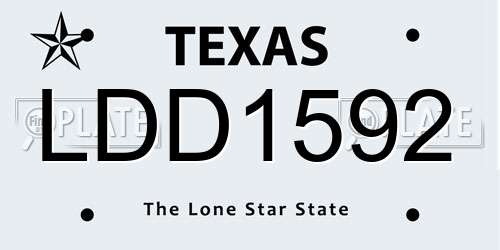 LDD1592 Texas License Plate