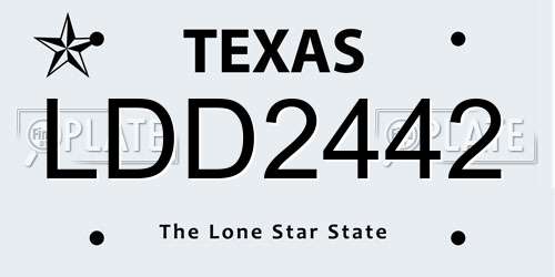 LDD2442 Texas License Plate