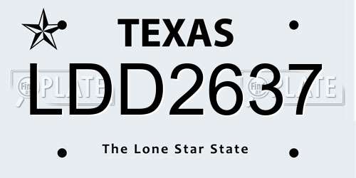 LDD2637 Texas License Plate