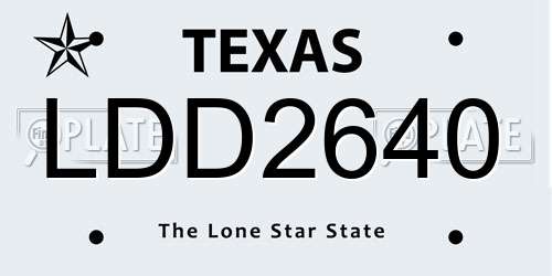 LDD2640 Texas License Plate
