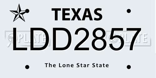 LDD2857 Texas License Plate