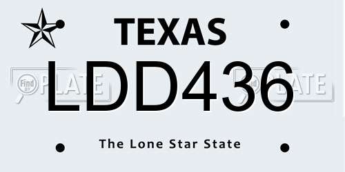 LDD436 Texas License Plate