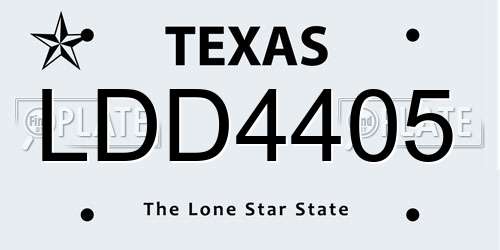 LDD4405 Texas License Plate