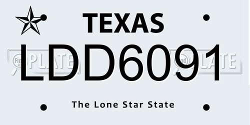 LDD6091 Texas License Plate