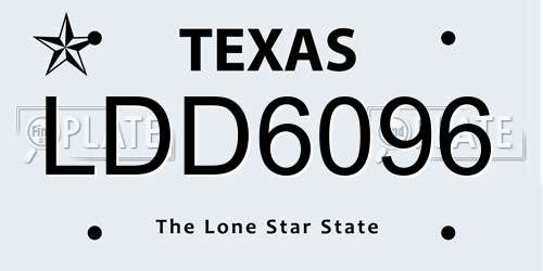 LDD6096 Texas License Plate