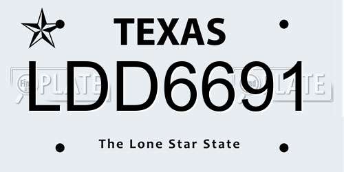 LDD6691 Texas License Plate