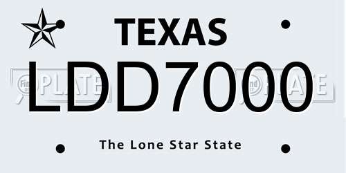 LDD7000 Texas License Plate