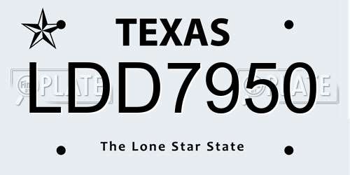 LDD7950 Texas License Plate