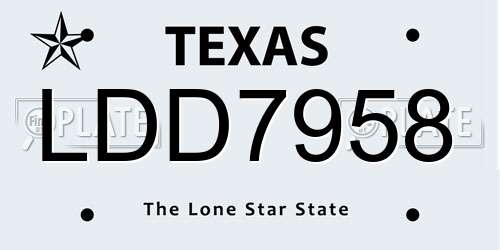 LDD7958 Texas License Plate
