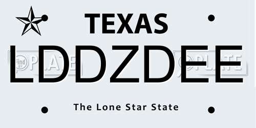 LDDZDEE Texas License Plate