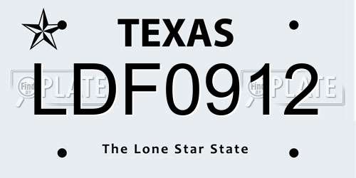 LDF0912 Texas License Plate