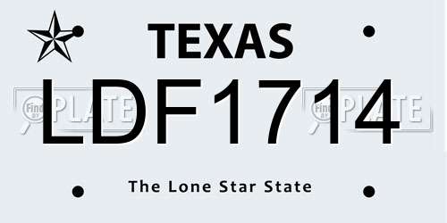 LDF1714 Texas License Plate
