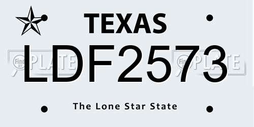LDF2573 Texas License Plate